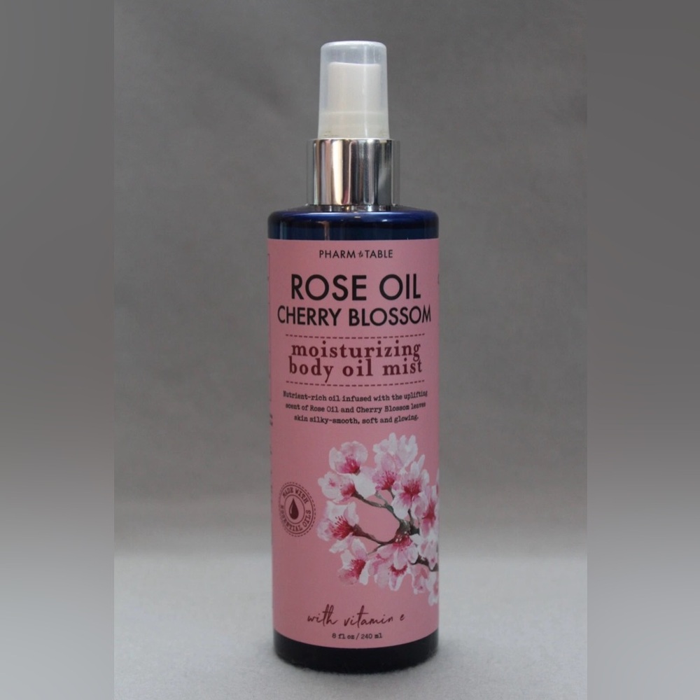 Pharm to Table Rose Oil Cherry Blossom Moisturizing Body Oil Mist